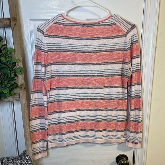 Tommy Hilfiger Cotton Stripped V-Neck Top - Picture 2 of 4